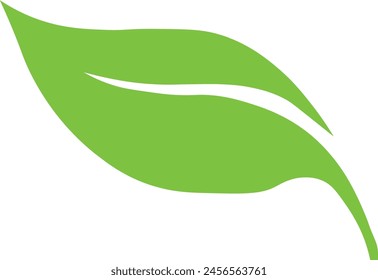 Single green leaf representing eco-friendly concept - stock vector