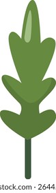 Single green leafy stem with simple leaves, ideal for botanical illustrations, eco-friendly designs, garden decoration, nature graphics, organic elements, and natural spring-themed visuals.