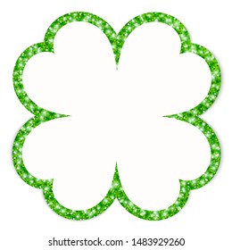 Single Green Straight Graphic Shamrock Frame Glitter
