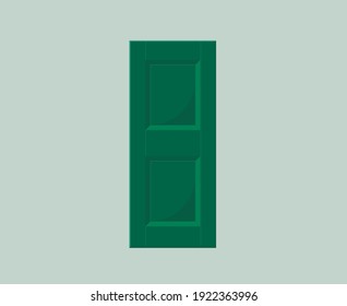 Single green window sash made of wood.