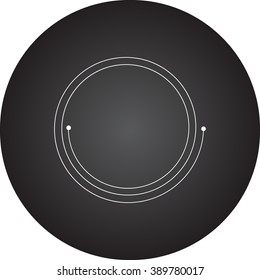 Single guitar string simple icon  on round background