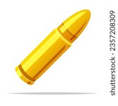 Single gun bullet vector isolated illustration
