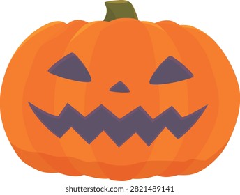 Single halloween pumpkin lantern vector illustration