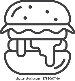icono de una sola hamburguesa sobre fondo blanco