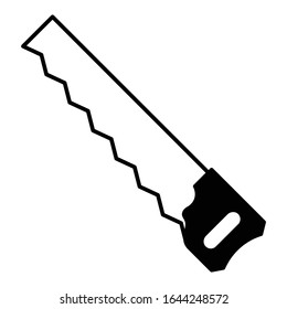 Herramienta de carpintería de mano herramienta vectorial de glifo concepto de diseño de icono, dientes de un solo filo de forma de mueble instrumento sobre fondo blanco
