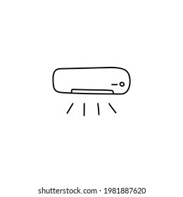 Einzelhandgezeichnet Klimaanlage. Doodle, Vektorgrafik. Einzeln auf weißem Hintergrund. Sommerblase