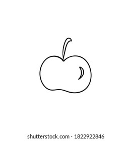 Single hand drawn apple in doodle style in vector