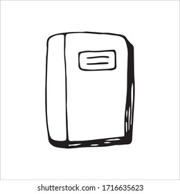 Libro dibujado a mano. Ilustración vectorial de Doodle al estilo escandinavo lindo. Aislado sobre fondo blanco