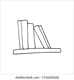 Libro dibujado a mano. Ilustración vectorial de Doodle al estilo escandinavo lindo. Aislado sobre fondo blanco