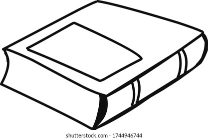 Single hand drawn book. Doodle vector illustration. Isolated. 