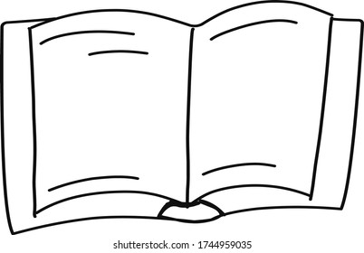 Libro dibujado a mano única. Ilustración del vector Doodle. Aislado. 