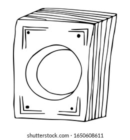 Libro dibujado a mano única para tarjetas de felicitación, afiches, diseño de cómics. Aislado sobre fondo blanco. Ilustración vectorial de Doodle.