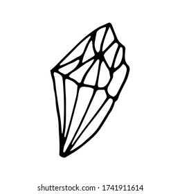 Single hand drawn brilliant shine for greeting cards, posters, woman design. Isolated on white background. Doodle vector illustration.