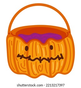 Single hand drawn candy for halloween. Vector illustration clipart in cozy style. Cute element for greeting cards, posters, stickers and seasonal design. Isolated on white background.