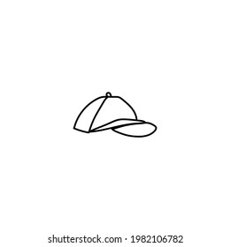 Single hand drawn cap. Doodle vector illustration. Isolate on a white background. Summer vibe