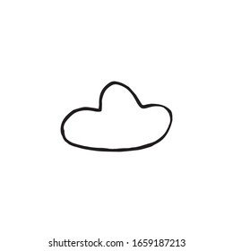 single hand drawn cloud illustration in doodle style in vector