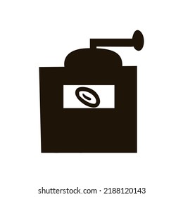 Single hand drawn coffee machine. Doodle vector illustration. Isolated on white background.