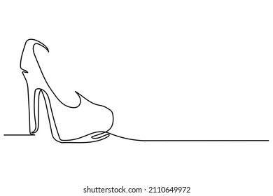 single hand drawn continuous line high heels