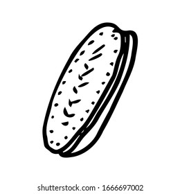 Single hand drawn cookies. Doodle vector illustration for greeting cards, posters, stickers and seasonal design.