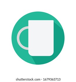 Single hand drawn cup of coffee, chocolate, cocoa or cappuccino. Doodle vector illustration.