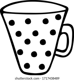 Single hand drawn cup of tea, coffee, chocolate, cocoa. Doodle vector illustration.