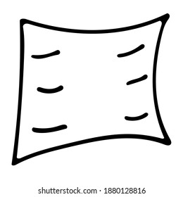 Single hand drawn Doodle element vector illustration pillow for morning mood. 