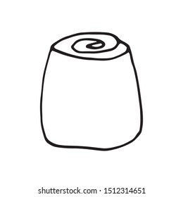 Single hand drawn element candy greeting cards, posters, stickers and seasonal design. Isolated on white background. Doodle vector illustration.