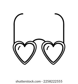 Single hand drawn element of glasses. Elements for greeting cards, posters, stickers and seasonal design. 