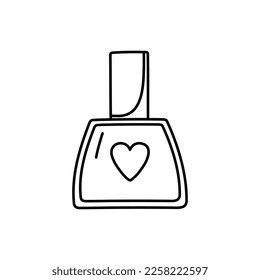 Single hand drawn element of nail varnish. Elements for greeting cards, posters, stickers and seasonal design. 