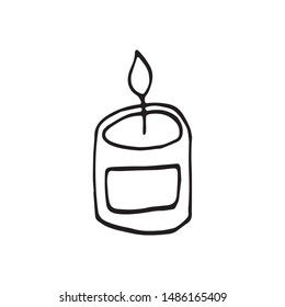 Single hand drawn element of New Year, Xmas or autumn. Doodle vector illustration. Winter elements  for greeting cards, posters, stickers and seasonal design.  Isolated on white background