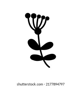 Single hand drawn element of New Year and Christmas Holly branch with berries. Doodle vector illustration. Winter element for greeting cards, posters, stickers and seasonal design. 