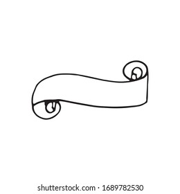 Marco de cinta de un solo elemento dibujado a mano para tarjetas de felicitación, carteles, pegatinas y diseño estacional. Aislado sobre fondo blanco. Ilustración vectorial de Doodle.