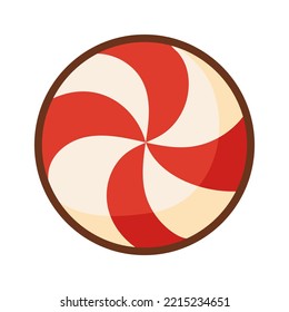 Single hand drawn element sweet lollipop tube for New Year and Christmas greeting cards, posters, stickers and seasonal design.