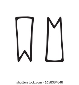 banderas dibujadas a mano única iluminadas en forma de doodle en vectorial