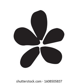 Single hand drawn flower for summer design. Doodle vector illustration. Isolated on white background