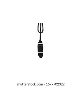 single hand drawn gardening fork doodle vector illustration. gardening tools
