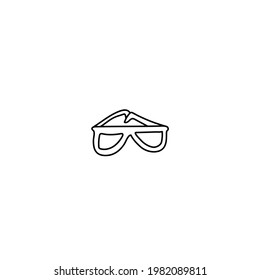 Single hand drawn glasses. Doodle vector illustration. Isolated on a white background.