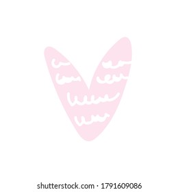 Single hand drawn heart vector. Cute heart for decorations, love symbol.
