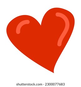 Corazón dibujado con una sola mano. Dibujo gráfico de ilustraciones vectoriales. Elemento lindo para tarjetas de felicitación, carteles, pegatinas y diseño estacional. Aislado sobre fondo blanco.