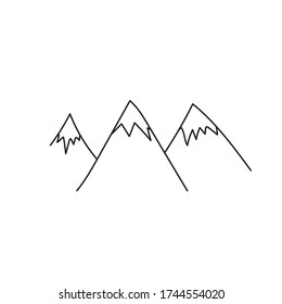 Single hand drawn mountains doodle vector illustration