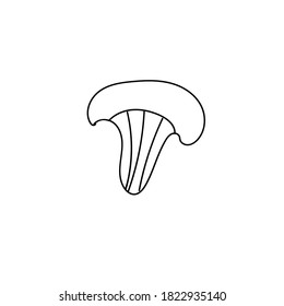 Single hand drawn mushroom doodle vector illustration