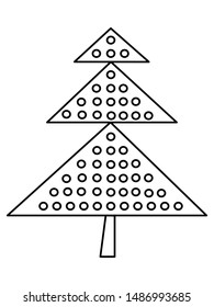 Single hand drawn new year fir tree. Doodle illustration for patterns, winter greeting cards, posters, stickers and seasonal desing. Vector EPS 10.