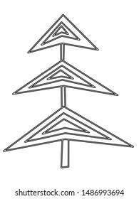Single hand drawn new year fir tree. Doodle illustration for patterns, winter greeting cards, posters, stickers and seasonal desing. Vector EPS 10.