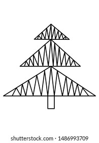 Single hand drawn new year fir tree. Doodle illustration for patterns, winter greeting cards, posters, stickers and seasonal desing. Vector EPS 10.