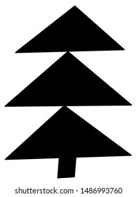 Single hand drawn new year fir tree. Doodle illustration for patterns, winter greeting cards, posters, stickers and seasonal desing. Vector EPS 10.