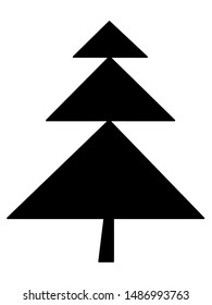Single hand drawn new year fir tree. Doodle illustration for patterns, winter greeting cards, posters, stickers and seasonal desing. Vector EPS 10.