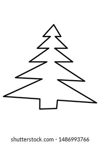 Single hand drawn new year fir tree. Doodle illustration for patterns, winter greeting cards, posters, stickers and seasonal desing. Vector EPS 10.