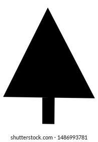 Single hand drawn new year fir tree. Doodle illustration for patterns, winter greeting cards, posters, stickers and seasonal desing. Vector EPS 10.