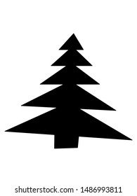 Single hand drawn new year fir tree. Doodle illustration for patterns, winter greeting cards, posters, stickers and seasonal desing. Vector EPS 10.