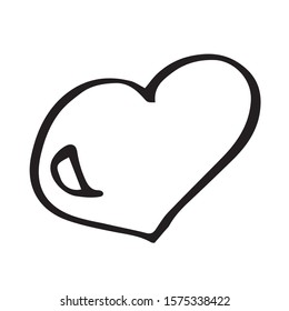  Single hand drawn New Year and Christmas heart toy. Doodle vector illustration for greeting cards, posters, stickers and seasonal design. Isolated on white background